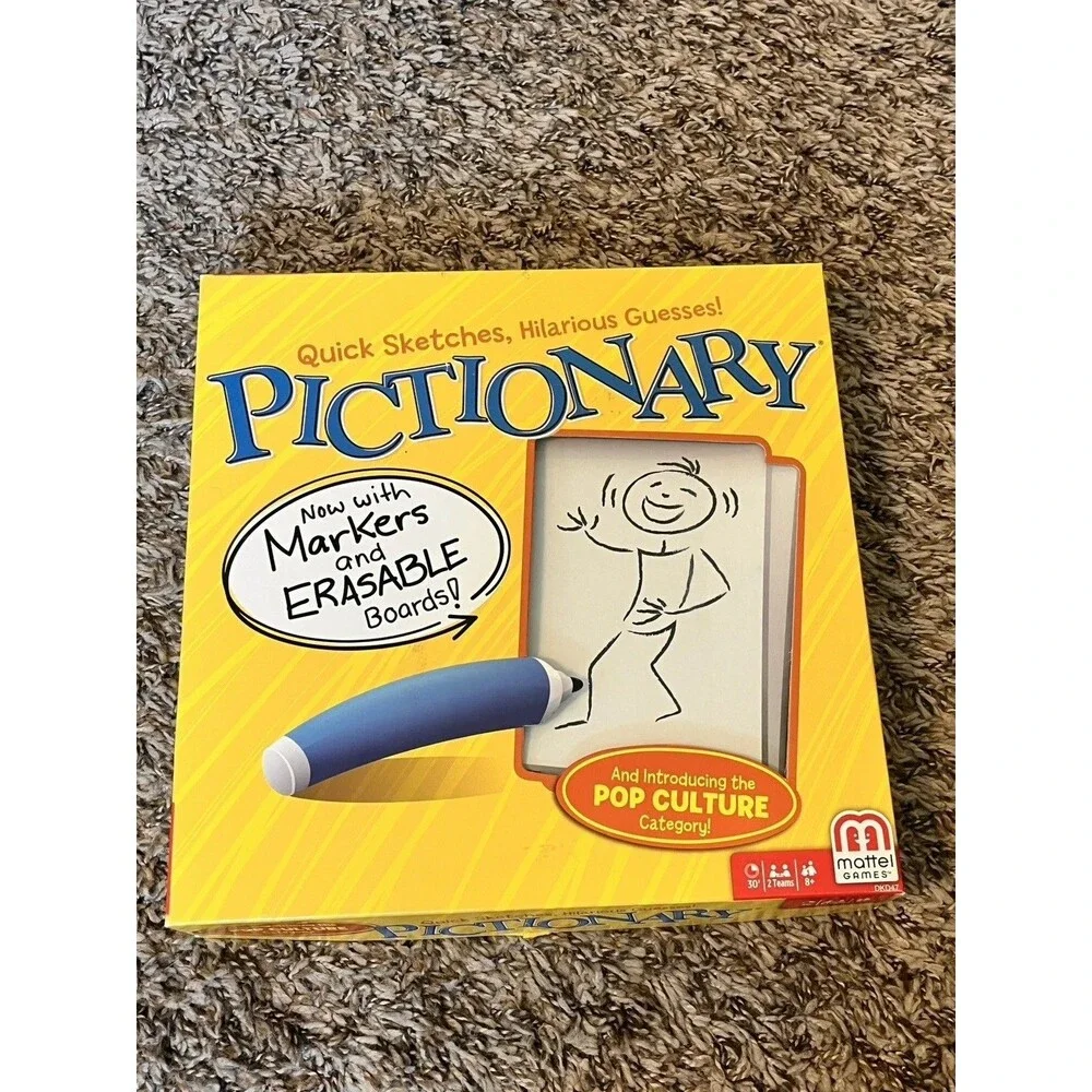Pictionary by Mattel Markers & Erasable Boards Pop Culture Category COMPLETE
